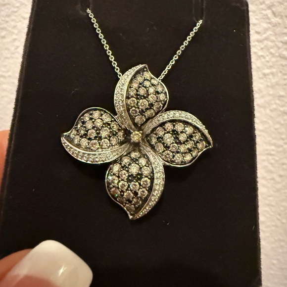 LeVian 14k white gold, and diamond pendant - Picture 1 of 2
